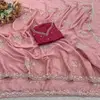 Ktd 2098 Chinon fabric and Beeds Work Saree Collections
